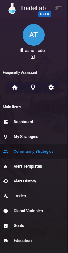 TradeLab strategy setup